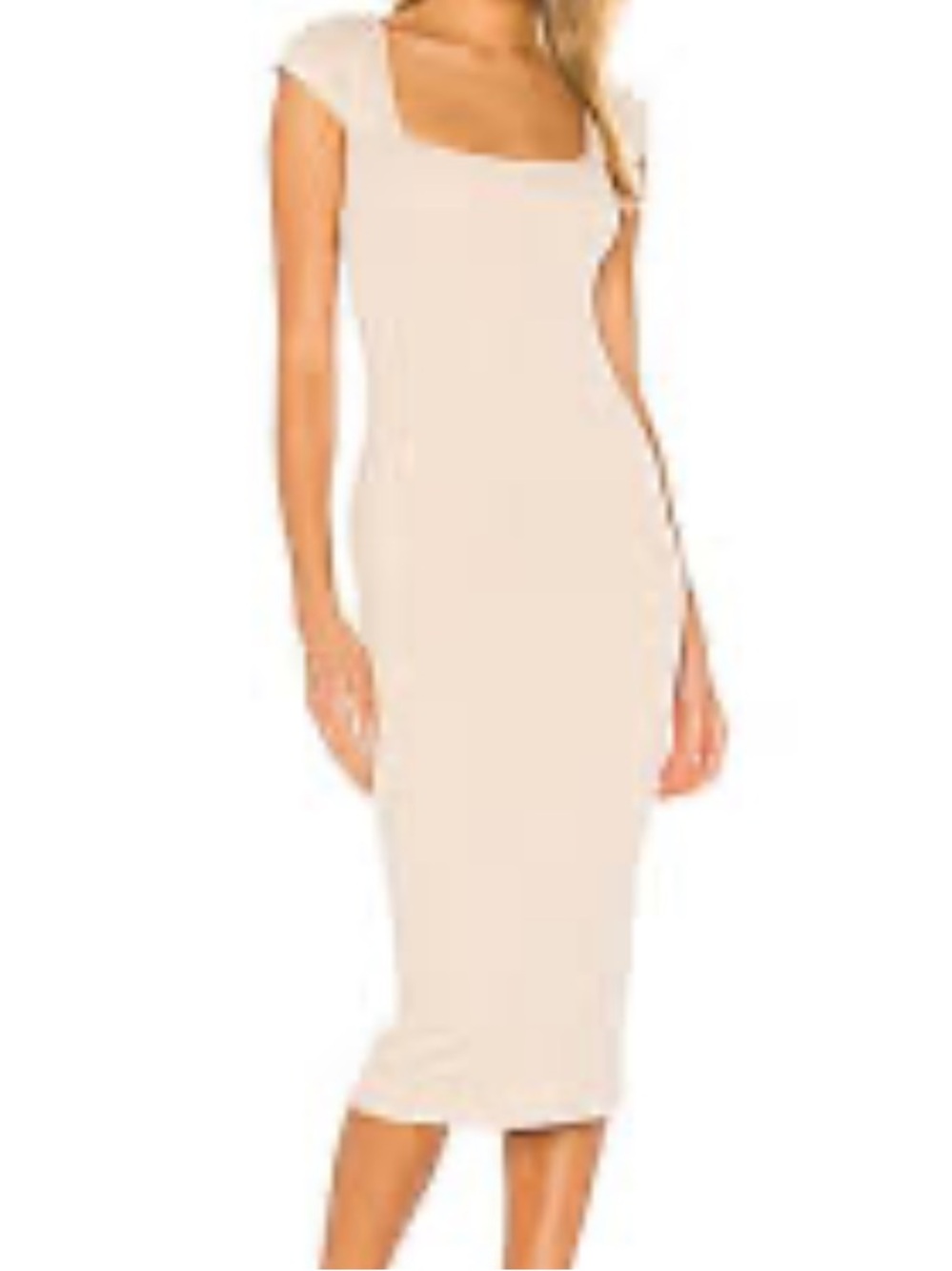 Lovers + Friends Women’s Cream Square-Neck Midi Dress size S